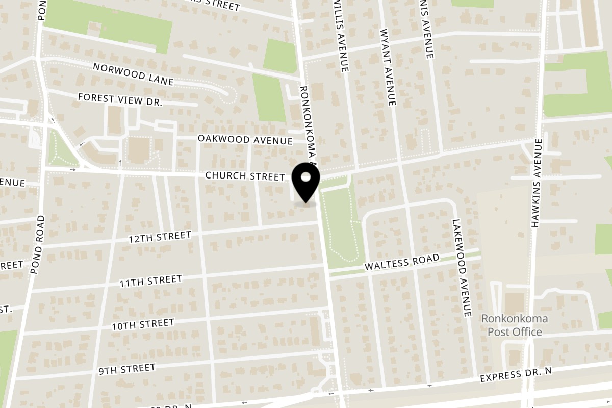 Map showing the location of Meat The Greeks on 260 Ronkonkoma Ave in Lake Ronkonkoma